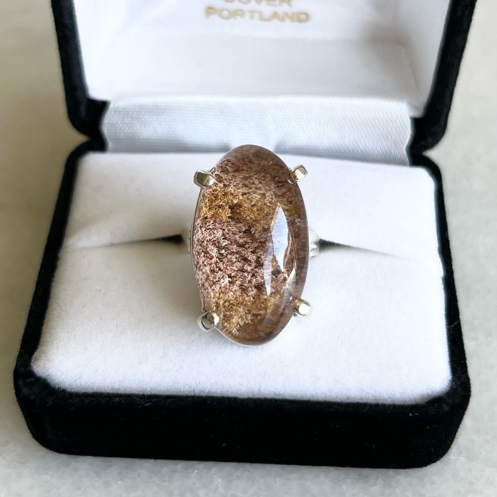 Phantom Quartz Garden Quartz Lodolite Sterling Silver Ring - Picture 2 of 14